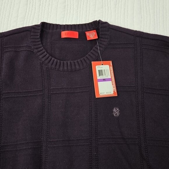 Izod Luxury Sport Blackberry Purple Chunky Cable Knit Sweater Men's XXL NWT NEW - Picture 5 of 16